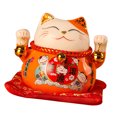 thumbnail image 3 of Lucky Cat Saving Pot, Lucky Cat Coin Bank Lovely  Wish Exquisite Pattern Ceramic  For Office, 3 of 8