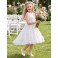 thumbnail image 6 of IBTOM CASTLE Flower Girl Dress Chiffon Flowy Ruffles Formal Dresses for Wedding Party Flower Girl Dress High Low Ruffles Bridesmaid A Line Formal Dresses 9-10 Years White, 6 of 7