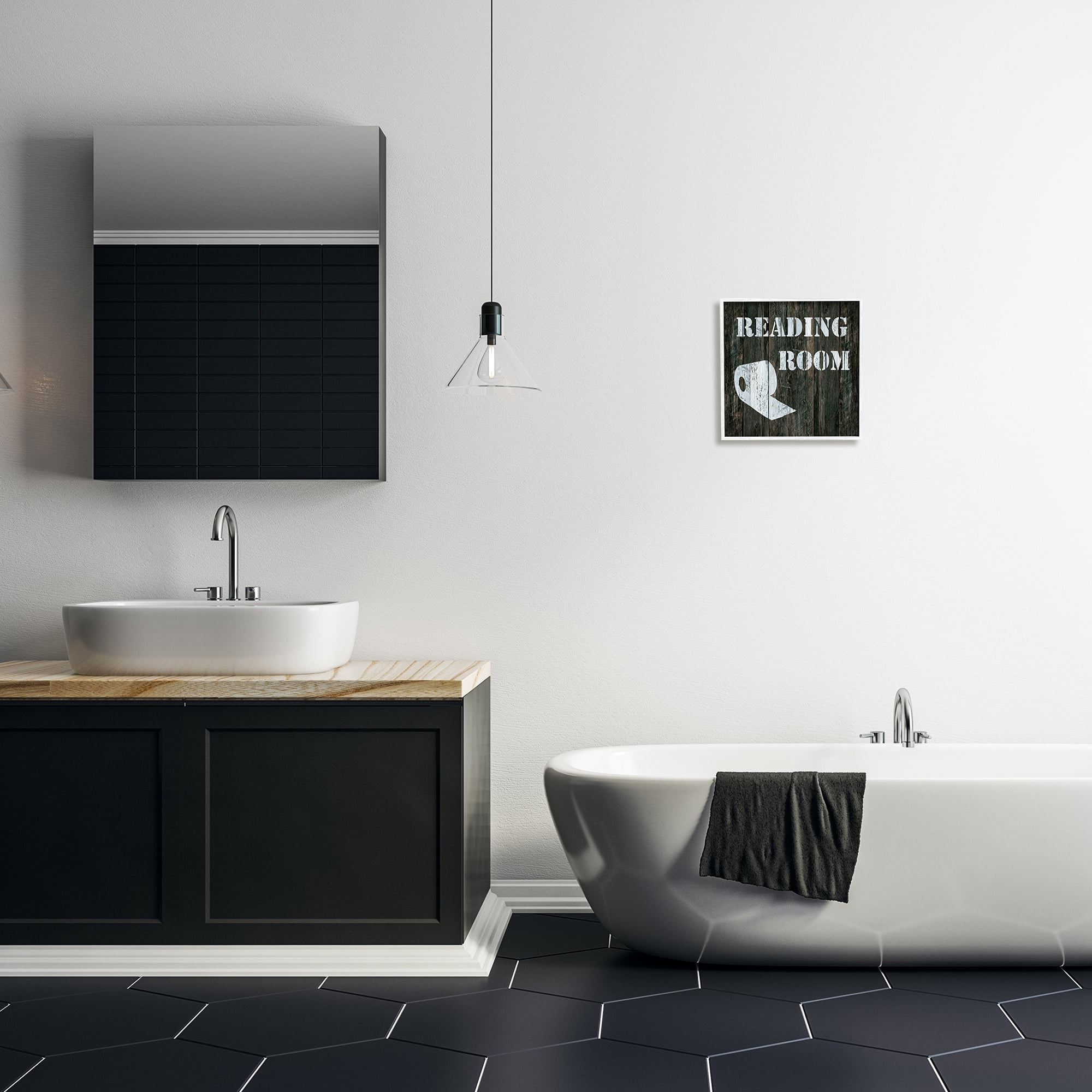 Stupell Industries Reading Room Phrase Rustic Bathroom Toilet Paper, 12 x 12, Design by Carol Robinson