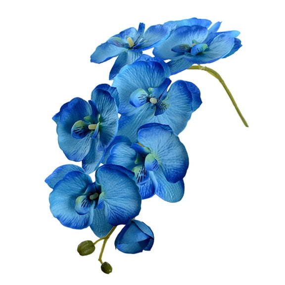 Farfi 1Pc Artificial Flower Butterfly Orchid Garden DIY Wedding Party Desktop Decor (Blue)