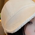 thumbnail image 7 of Opolski Women Winter Hat Thick Soft Plush Solid Color Wide Long Brim Soft Anti slip Sun Fisherman Hat Cold Resistant Outdoor Peaked Hat White, 7 of 7