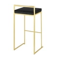 thumbnail image 4 of Fuji Contemporary Barstool in Gold with Black Velvet Cushion by LumiSource - Set of 2, 4 of 7