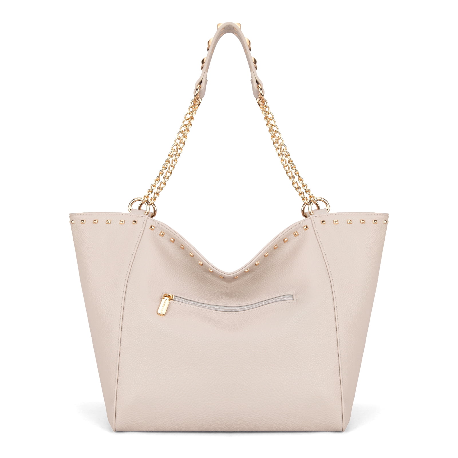 Montana West Large Tote Bag for Women Oversized Shoulder Purses with Chain Handbags, White