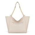 thumbnail image 3 of Montana West Large Tote Bag for Women Oversized Shoulder Purses with Chain Handbags, White, 3 of 7