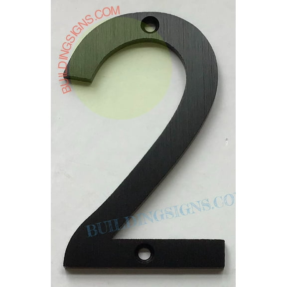 House number 2 sign ( Black Aluminium, 8 inch)-Floating Mount House Number sign-The Mont Dom line -ref18722