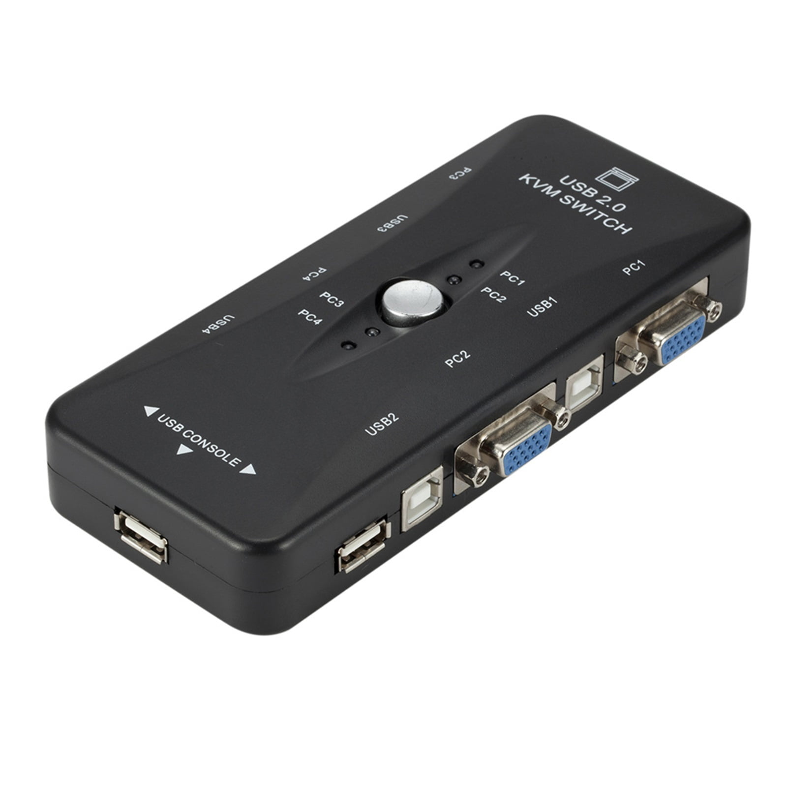 4 Port Kvm Switch USB 2.0 VGA Splitter Printer Mouse Keyboard Pendrive Share Switcher 1920*1440 VGA Switch Box Adapter