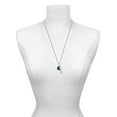 thumbnail image 3 of Delight Jewelry 12mm Crystal Rivoli - Green Silvertone Sisters Best Friends Forever Bar Charm Necklace, 23", 3 of 4