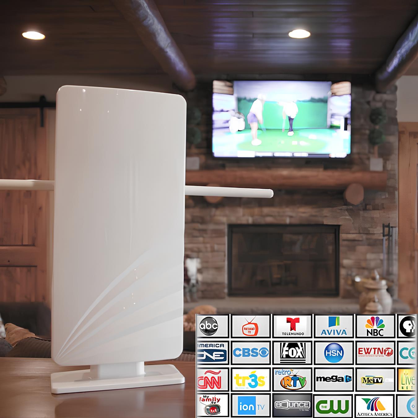 HD Free Unlimited Antenna - Enjoy Free Indoor/Outdoor Movies and TV with 4K Quality - Receive 100-Mile Range Free HD Signals from All Network