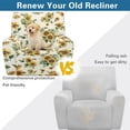 thumbnail image 3 of SCRAWLGOD Sunflower Bee Print Beige Recliner Slipcovers 4-Pieces Lazyboy Recliner Cover Recliner Couch Covers Reclining Chair Covers with Storage Pocket Furniture Protector for Living Room, 3 of 7