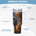 thumbnail image 5 of Cauagu Romantic Flower Astronaut Couple Print Stainless Steel Vacuum Insulated Tumbler,40oz Water Bottle with Handle & Flip Straw Reusable Travel Coffee Mug for Women & Men, 5 of 8