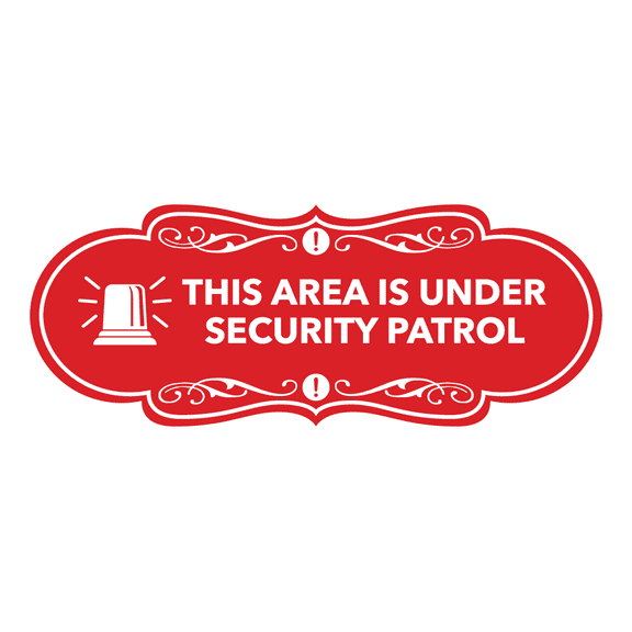 Signs ByLITA Designer This Area is Under Security Patrol Sign (Red) - Large