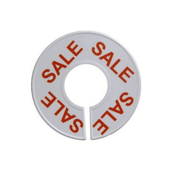 NAHANCO Round Clothing Rack size divider with red SALE print, 3 1/2", White - 25/CTN