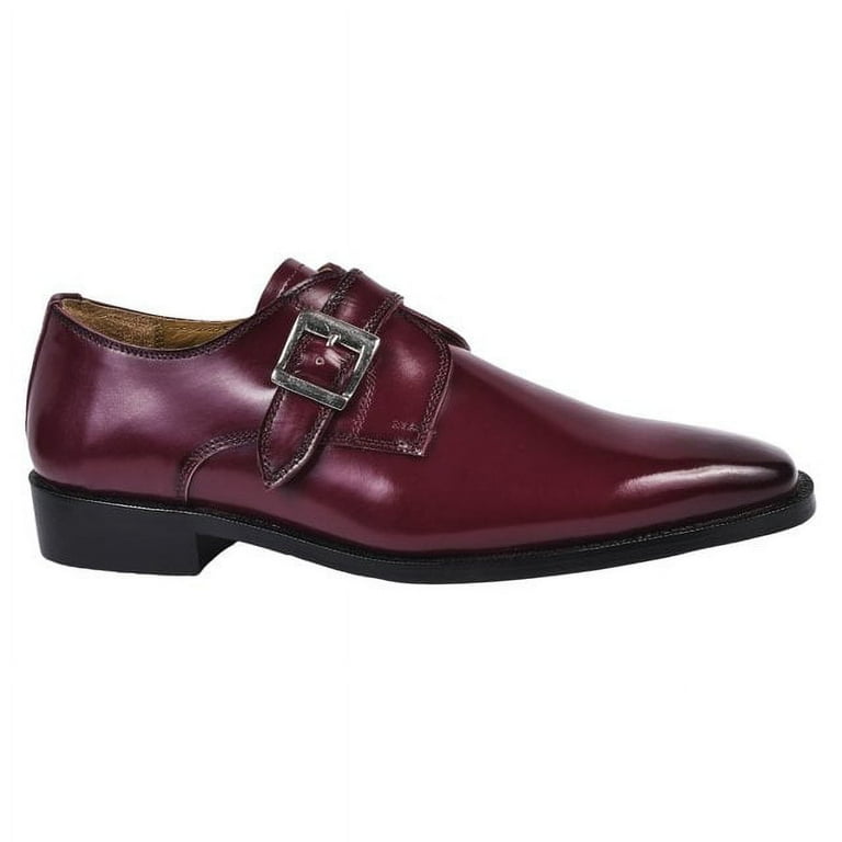 LibertyZeno Men Genuine Leather Monk Strap Oxford Dress Shoes, Burgundy,  Size 10.5 - Walmart.com