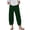 Green, variant on WIZUTIZ Women's Dress Pants Lightweight Trendy Baggy Wide Leg Palazzo Pants Stretch Elastic High Rise 7/8 Length Beach Pants Solid Asymmetrical Cropped Trousers for Lady Dance Work Blue