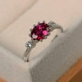 thumbnail image 2 of HeartsAndYou 2ct Natural Ruby & Diamond Engagement Ring Milgrain Trilogy 14k SOLID White Gold, 2 of 8