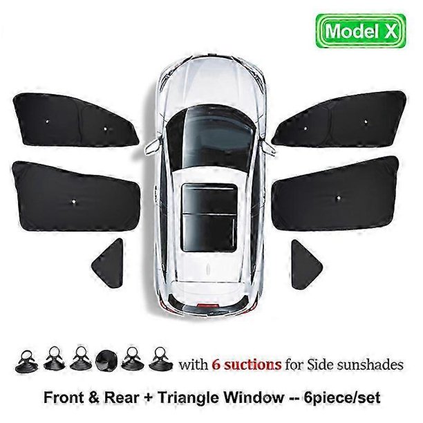 Car Sun Shade for Tesla Model 3 Y X S 2017-2023 Front Side Window Custom Sunshade Cover with Suction Rear Windshield Accessories