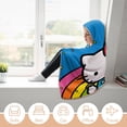 thumbnail image 4 of Hello Kitty Hooded Blanket Poncho, Wearable Hooded Blanket Cozy Soft Warm Plush Fleece Blanket for Adult Women Men, 4 of 7