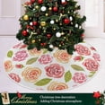 thumbnail image 6 of FMSHPON Colorful Roses Xmas Christmas Tree Skirt Stand Mat for Holiday Party Decoration Indoor Outdoor 48 inches, 6 of 6