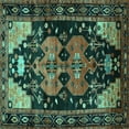 thumbnail image 1 of Ahgly Company Indoor Square Persian Turquoise Blue Traditional Area Rugs, 8' Square, 1 of 4