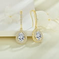 thumbnail image 2 of PYNZY 18k White Gold Plated Crystal Jewelry Earrings Women's Drop Dangle Teardrop Earrings Gift for Her, 2 of 6