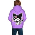 thumbnail image 6 of Sanrio Kuromi Kids' Hoodie 3d Print Sweatshirt Soft Pullover Hooded With Big Pockets Fans Gifts For Boys Or Girls Small, 6 of 7