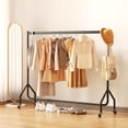 thumbnail image 3 of Nefoso Heavy Duty Clothes Rack with Wheels,Rolling Garment Clothing Rack for Display and Storage, Hanging Clothes,60"L x 18.4"W x 60"H(Black), 3 of 10