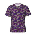 thumbnail image 4 of Vsdgher Carnival Masks and Beads Print Men's Dry Fit Mesh Athletic Shirts Moisture Wicking Tennis T-Shirt Tops, 4 of 9