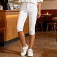 thumbnail image 2 of SBYOJLPB Women's Casual Capris Pants Tight Fitness Elastic Leggings Pants Cropped Trousers, 2 of 7