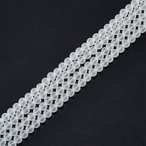 198Pcs Frosted Glass Beads 8mm Round Loose Beads White Beads Bulk 1~1.6mm Small Hole Beads