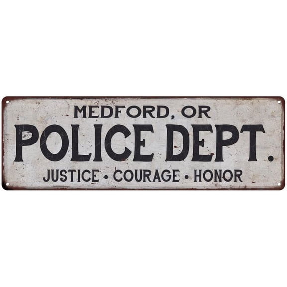 MEDFORD, OR POLICE DEPT. Home Decor Metal Sign Gift 6x18 206180012413