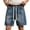 Blue@GC@, variant on CONZONE Mens Casual Denim Shorts Elastic Waist Drawstring Short Jeans for Men Solid Color Lightweight Loose Fit Streetwear Denim Shorts With Pockets