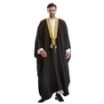 thumbnail image 1 of Male Solid Color Long Sleeve Robe - Arabic Style Middle Eastern Thobe - Polyester/Spandex Blend for Warmth and Comfort, 1 of 6