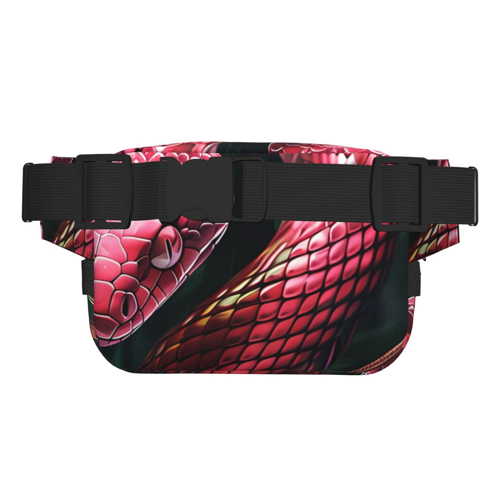 Picia Red Viper Jungle Intensity Print Square Double-Layer Waist Bag Mini Adjustable Waist Belt Bag Exercise Running Travel Hiking