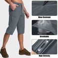thumbnail image 3 of liyiyiyia Hiking Pants for Men Cargo Capris Lightweight Quick Dry Outdoor Shorts with 5 Pockets, 3 of 10