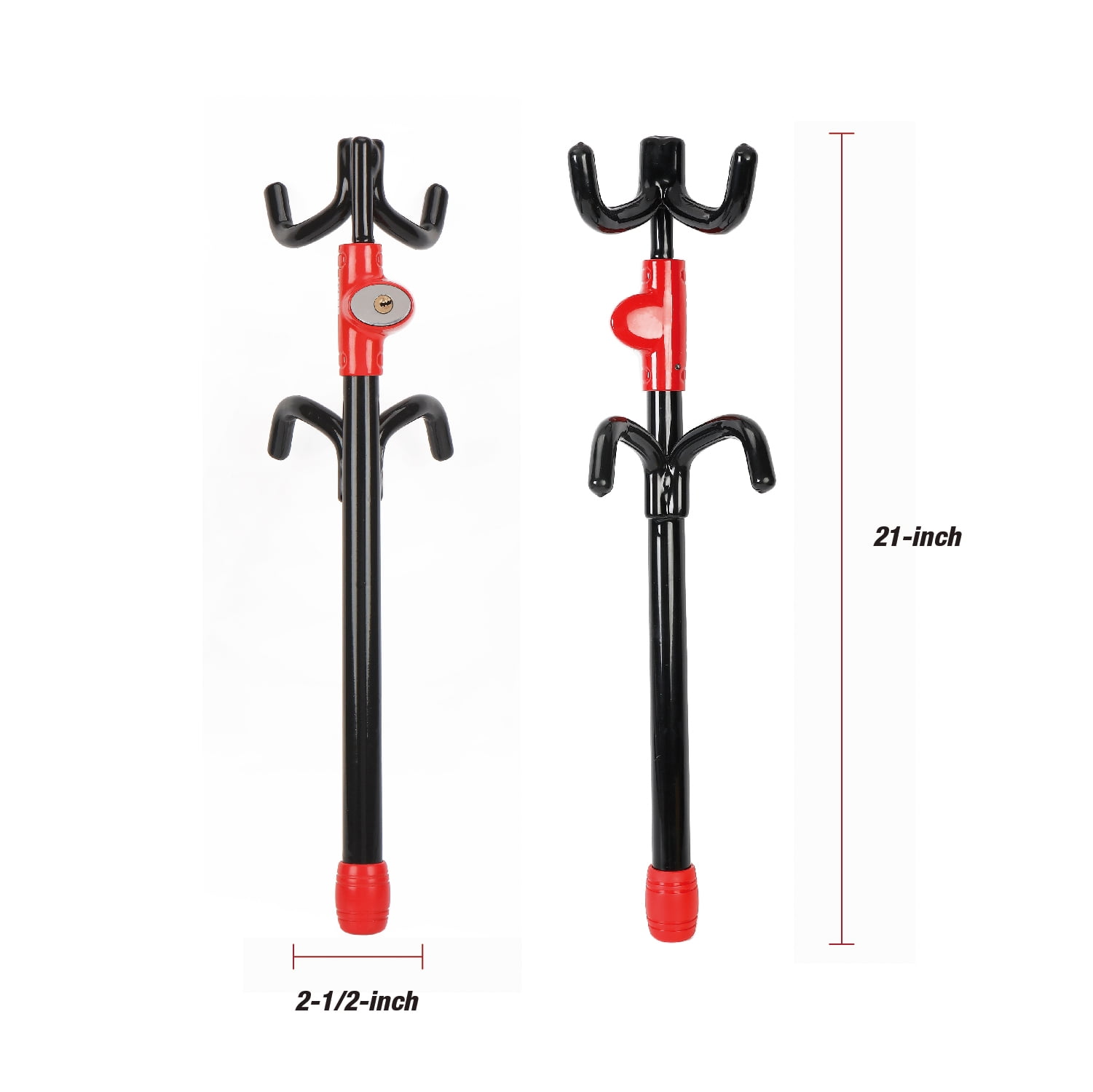 Hyper Tough Universal Steering Wheel Lock Anti-Theft Car, Truck, Van and SUV Lock, Red, Black