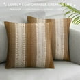 thumbnail image 3 of Nawypu  Throw Pillow Covers for Farmhouse Living Room, Burlap Textured Striped Woven Boho Pillow Covers Beige &amp; Brown, Single Stripe, 3 of 5