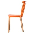 thumbnail image 3 of Modern Plastic Dining Chair Windsor Design with Beech Wood Legs, Orange, 3 of 7