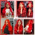 thumbnail image 6 of 13*6 Inch HD Lace Closure 100% Human Hair Wig Body Wave Lace Front Wig 30" Red Hair Heat Resistant Bleachable, 6 of 6