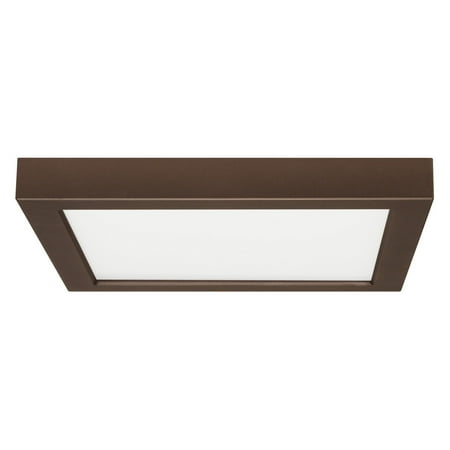 Bronze Flush Bolt - Satco 18.5W 2700K Square Flush Mount LED Fixture - 9 in.