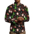thumbnail image 1 of Frontwalk Men Shirts Xmas Printed Tunic Shirt Lapel Neck Tops Holiday Comfy Blouse Button Down Gift 3XL, 1 of 3