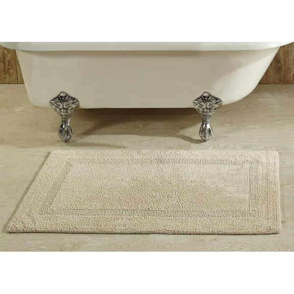 Better Trends 24" x 40" Premium Bathroom Rug Mat, 100% Cotton, Extra Soft Tufted Door Mat, Water Absorbent & Reversible Bath Mat (Sand) Lux Collection