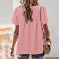 thumbnail image 4 of CHGBMOK Womens T-Shirts Mode Décontractée Manches Courtes Col Rond Plié Blouse Tailles S, 4 of 6