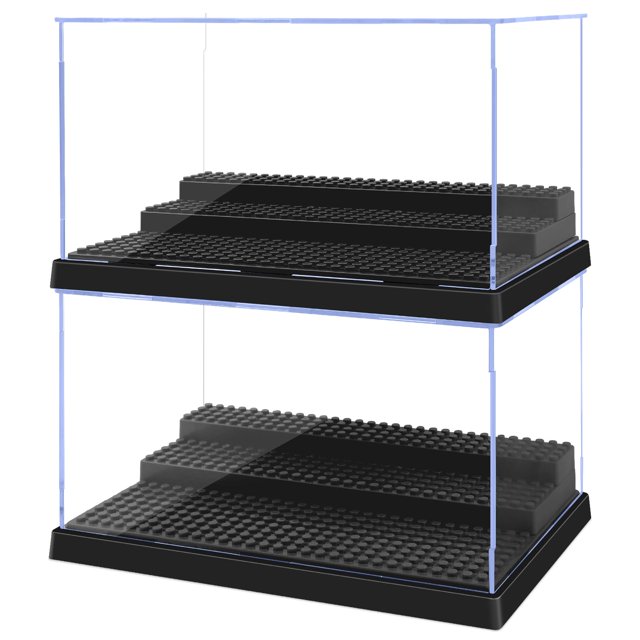 Estuches expositores Pokiiulk para minifiguras con 3 soportes, paquete de 2