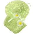 thumbnail image 4 of KAKOWELY 1 juego de sombrero de paja para niñas pequeñas, sombrero de verano, sombrilla, bolso de mano, sombrero de playa de paja, lindo bolso de mano, 4 of 5