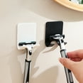 thumbnail image 1 of Cagogo 2Pcs Shaving Razor Holder, Punch-Free Adhesive Wall Mount, Double Hook Storage Rack for Bathroom Door and Kitchen Wall, Organizer for Hats Bags Keys, Plastic Space Saver, 1 of 9
