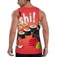 thumbnail image 3 of Easygdp Sushi Men's Tank Top, Sleeveless Muscle T Shirts, Breathable, Quick-Dry, Loose for Gym, Running, Fitness - XX-Large, 3 of 9