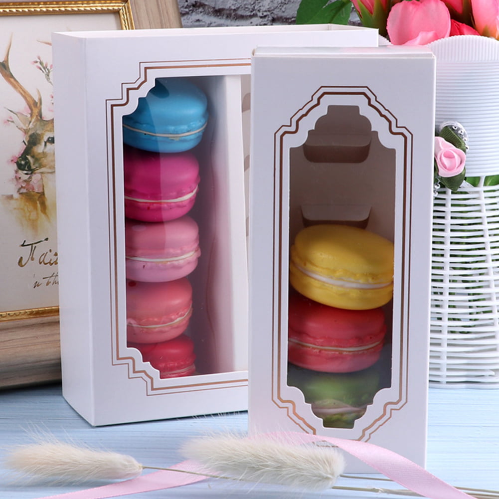 10pcs/set Wedding Decoration DIY With Window Macarons Box Party Cake Packaging 