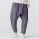 thumbnail image 1 of Pantalones largos para hombre, casuales, de moda, para vacaciones, con bolsillos y cintura elástica, lisos y empalmados., 1 of 5