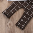 thumbnail image 4 of Qiylii Baby Boys Outfit Long Sleeve Letter Print Splicing Hooded Top+Plaid Pants, 4 of 8