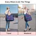 thumbnail image 5 of Purple and Blue Damask Pattern Travel Tote Bags for Women Carry On,Large Weekender Bags for Women Travel,Multi Functional Duffle Bag for Work,Shopping,Sports, 5 of 5